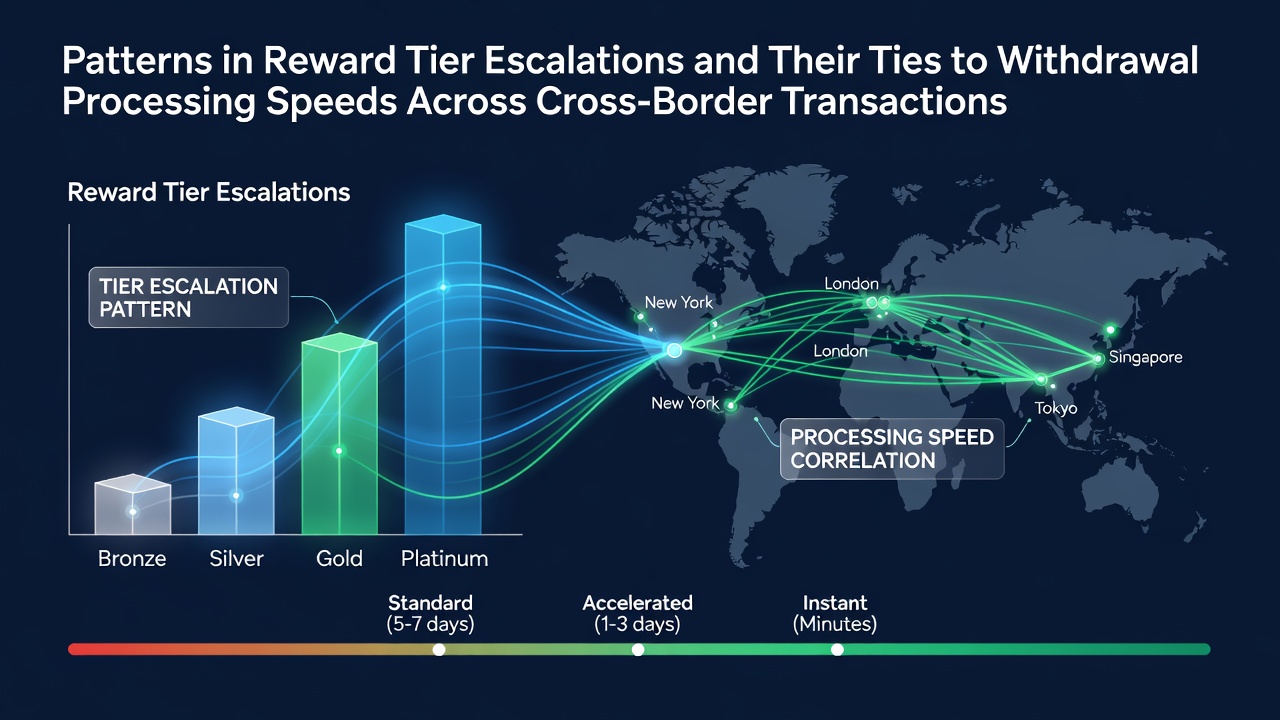 Comparative chart of withdrawal processing times across different reward tiers on global digital platforms
